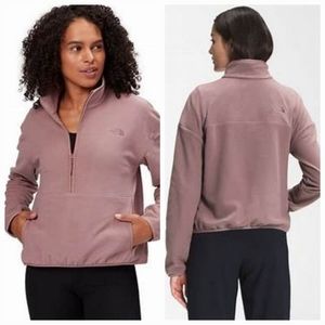 THE NORTH FACE TKA GLACIER CROP 1/2 ZIP PULLOVER TWILIGHT MAUVE XL